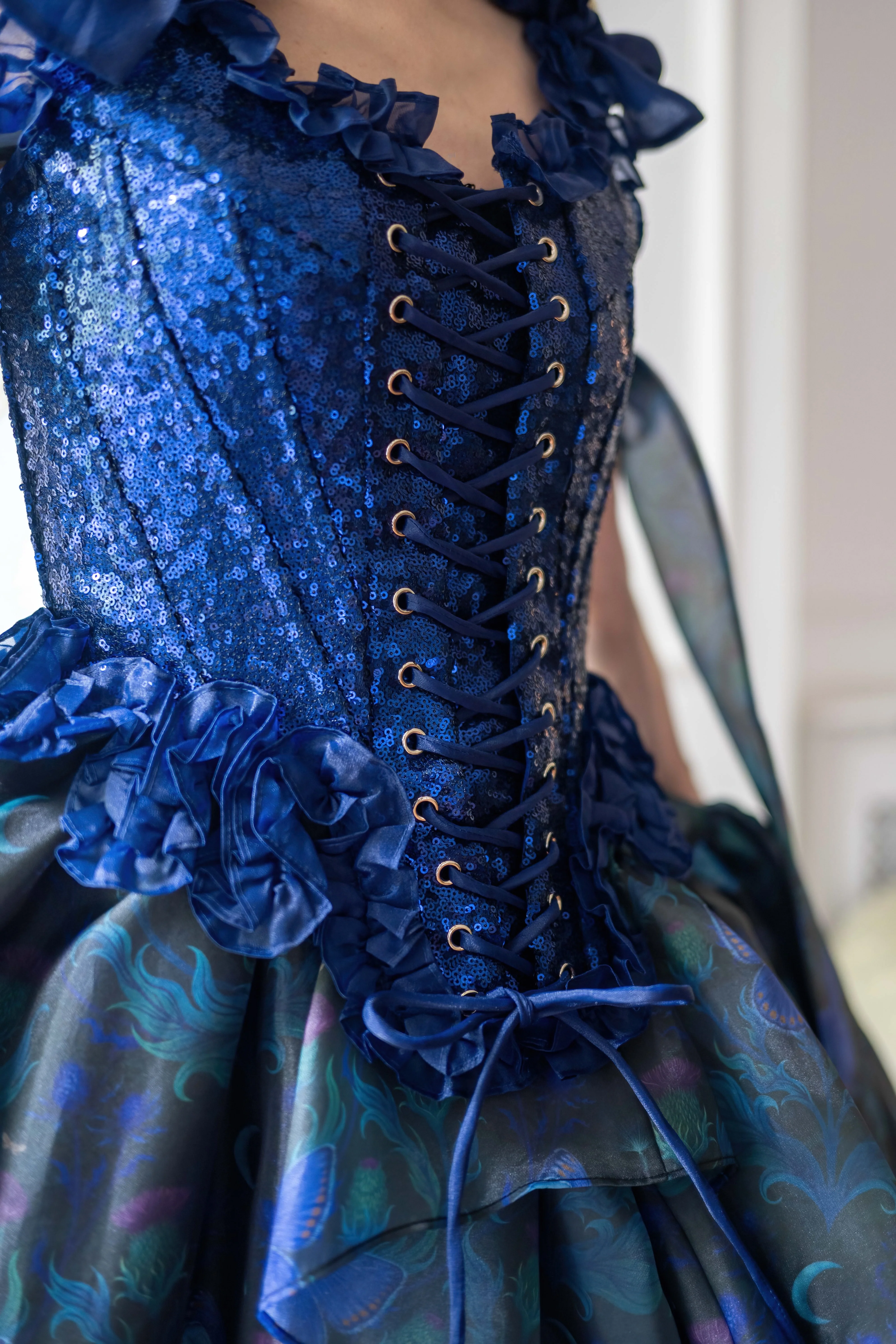 Blue Morpho Pompadour Corset - Image 10