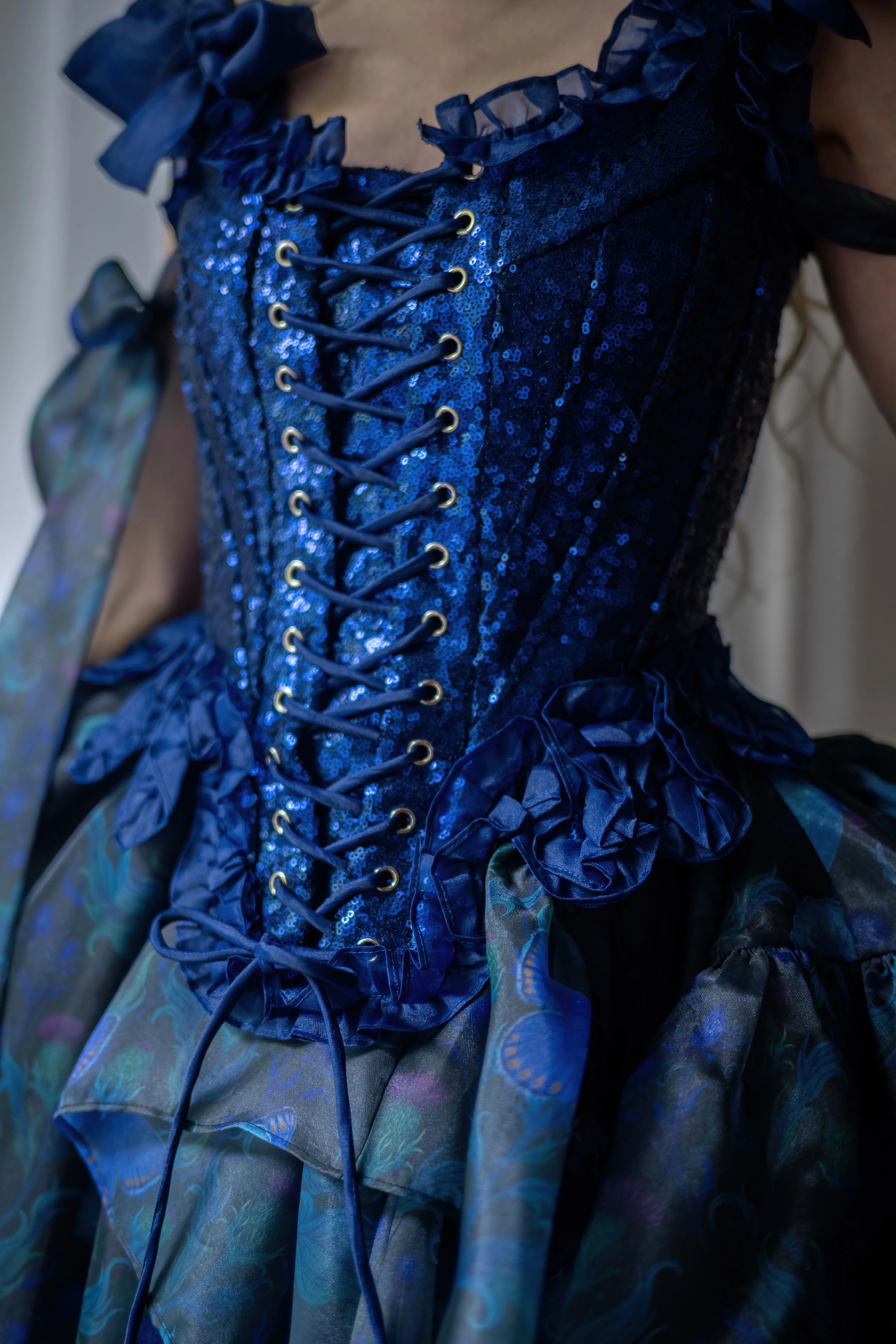 Blue Morpho Pompadour Corset - Image 2