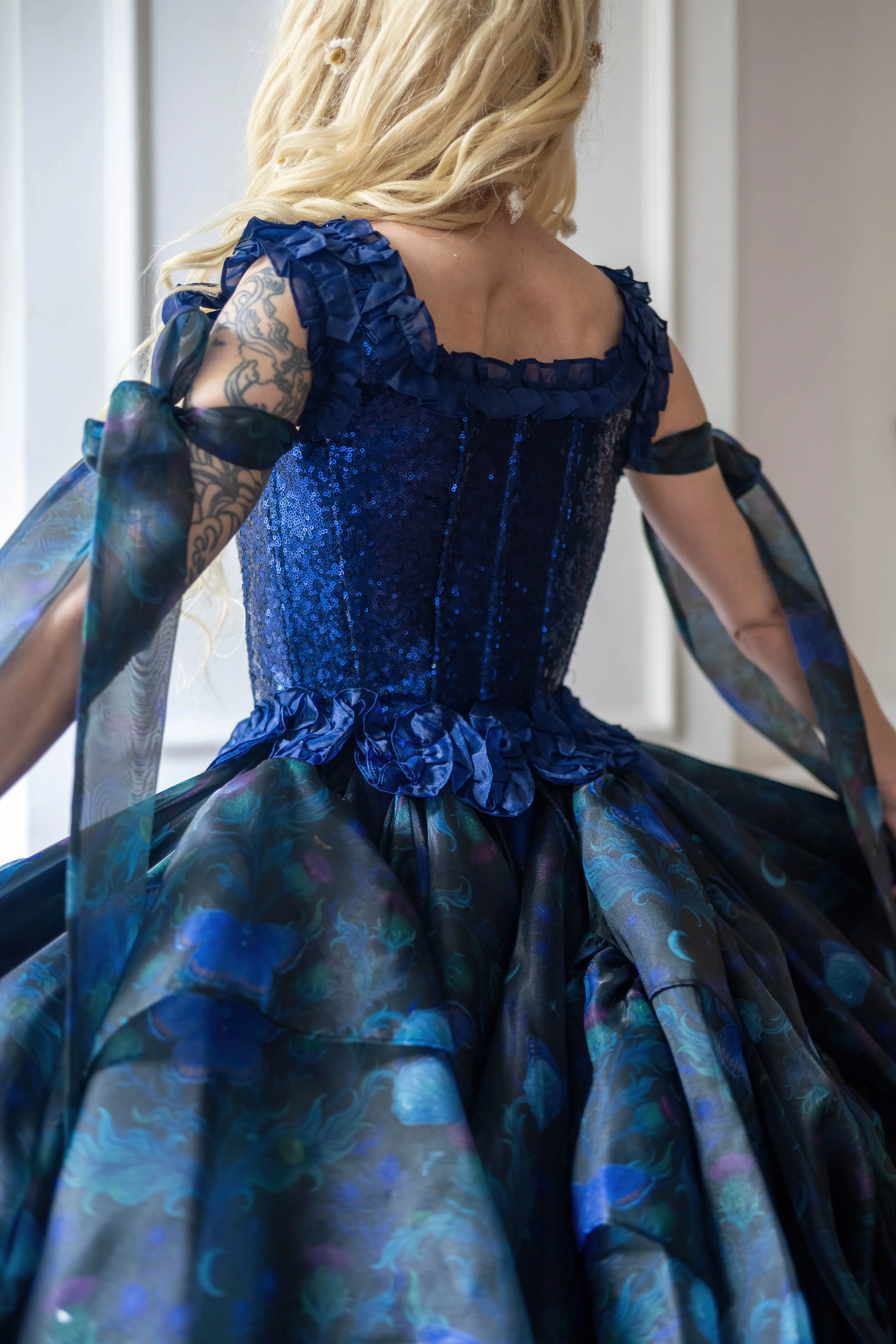Blue Morpho Pompadour Corset - Image 5