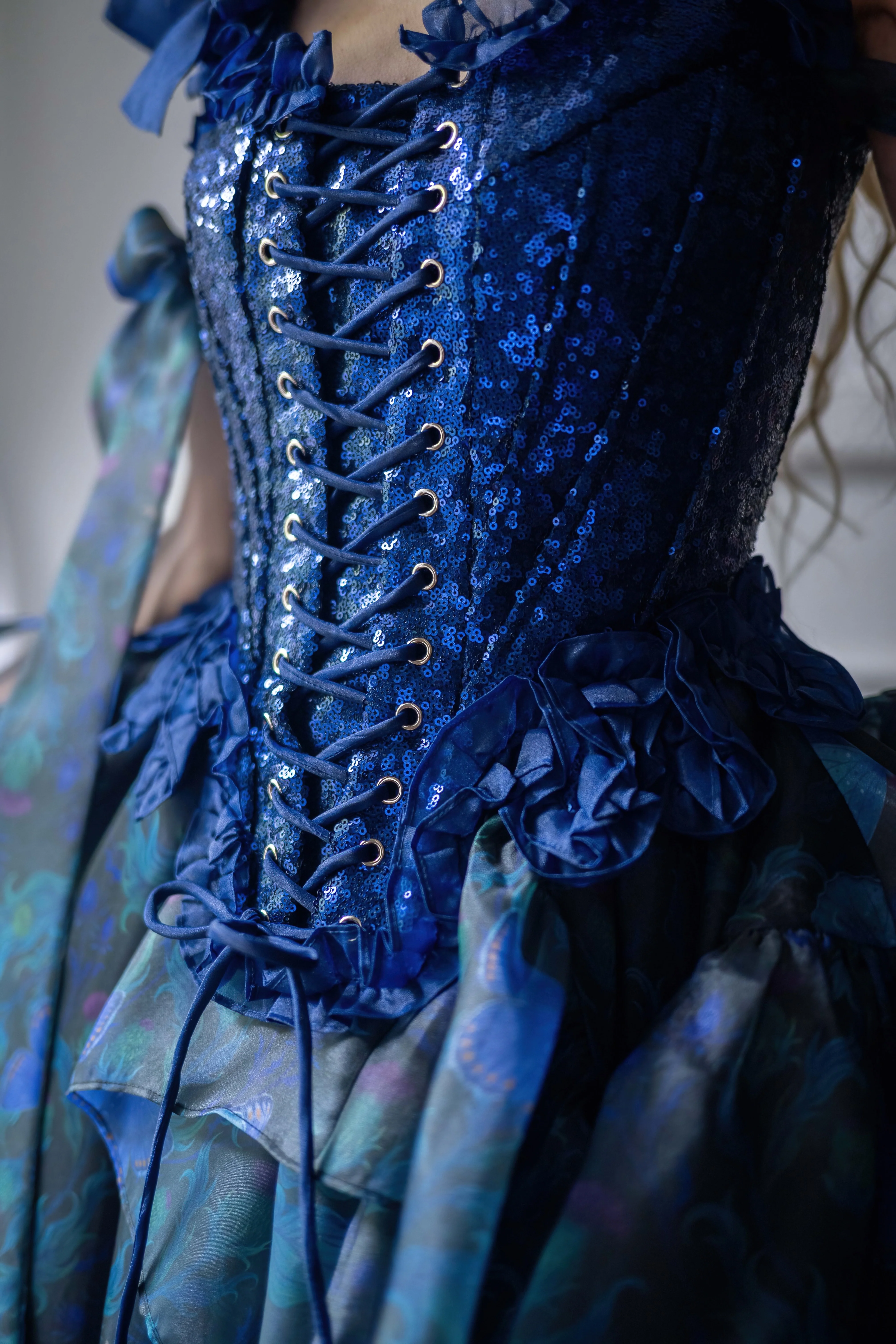 Blue Morpho Pompadour Corset - Image 7
