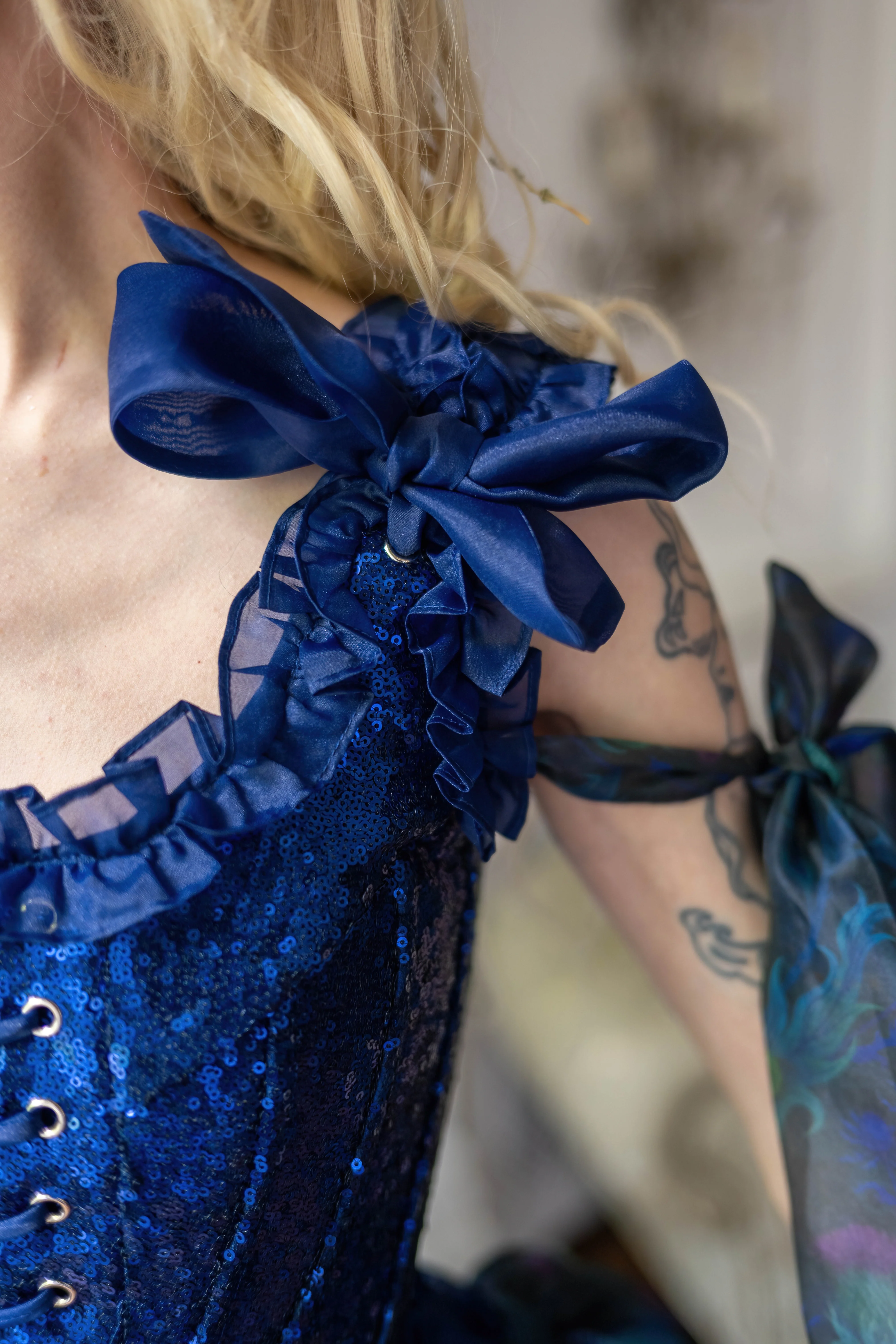 Blue Morpho Pompadour Corset - Image 8