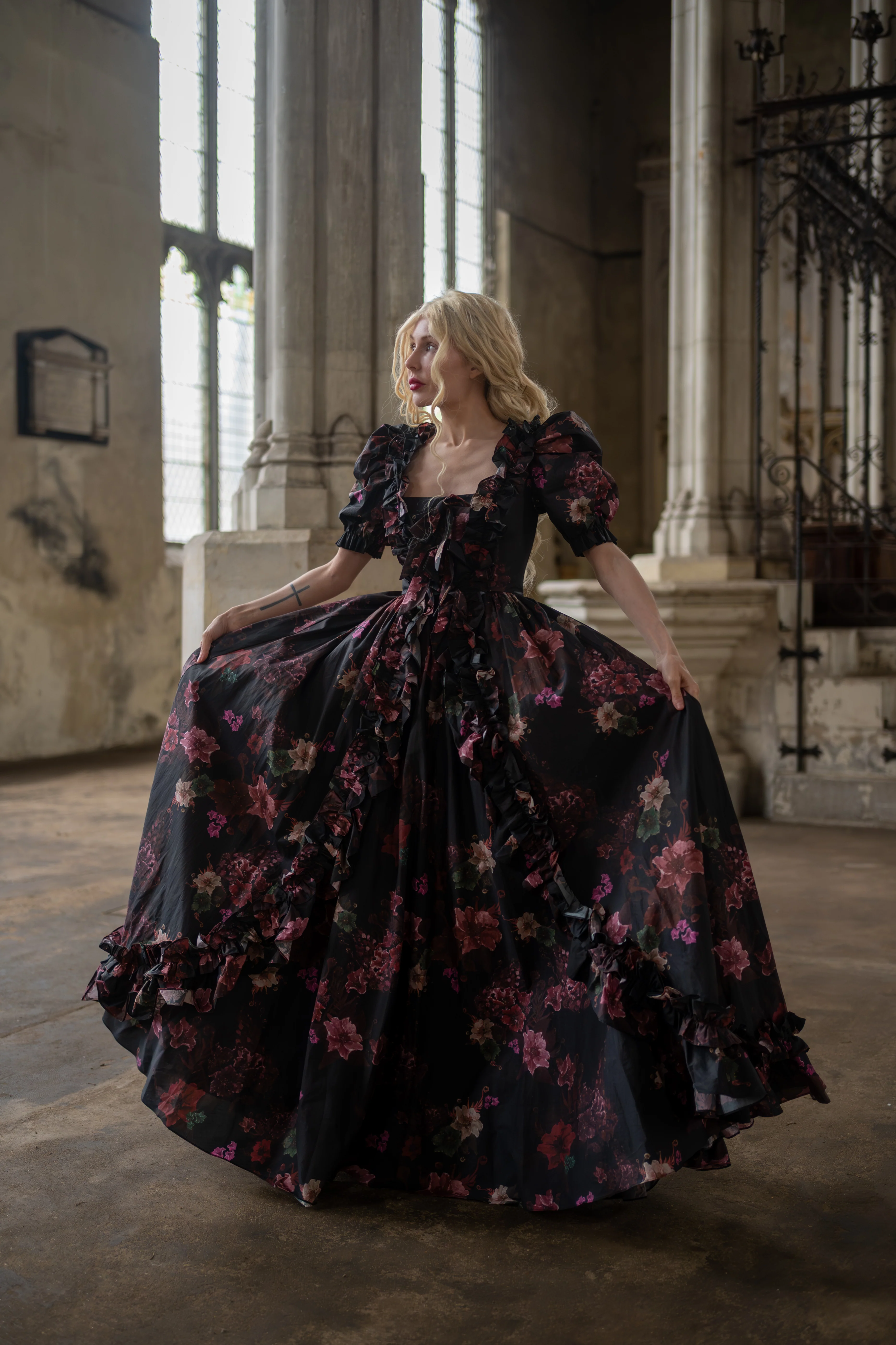 Ghostly Blooms Duchess Gown - Image 8