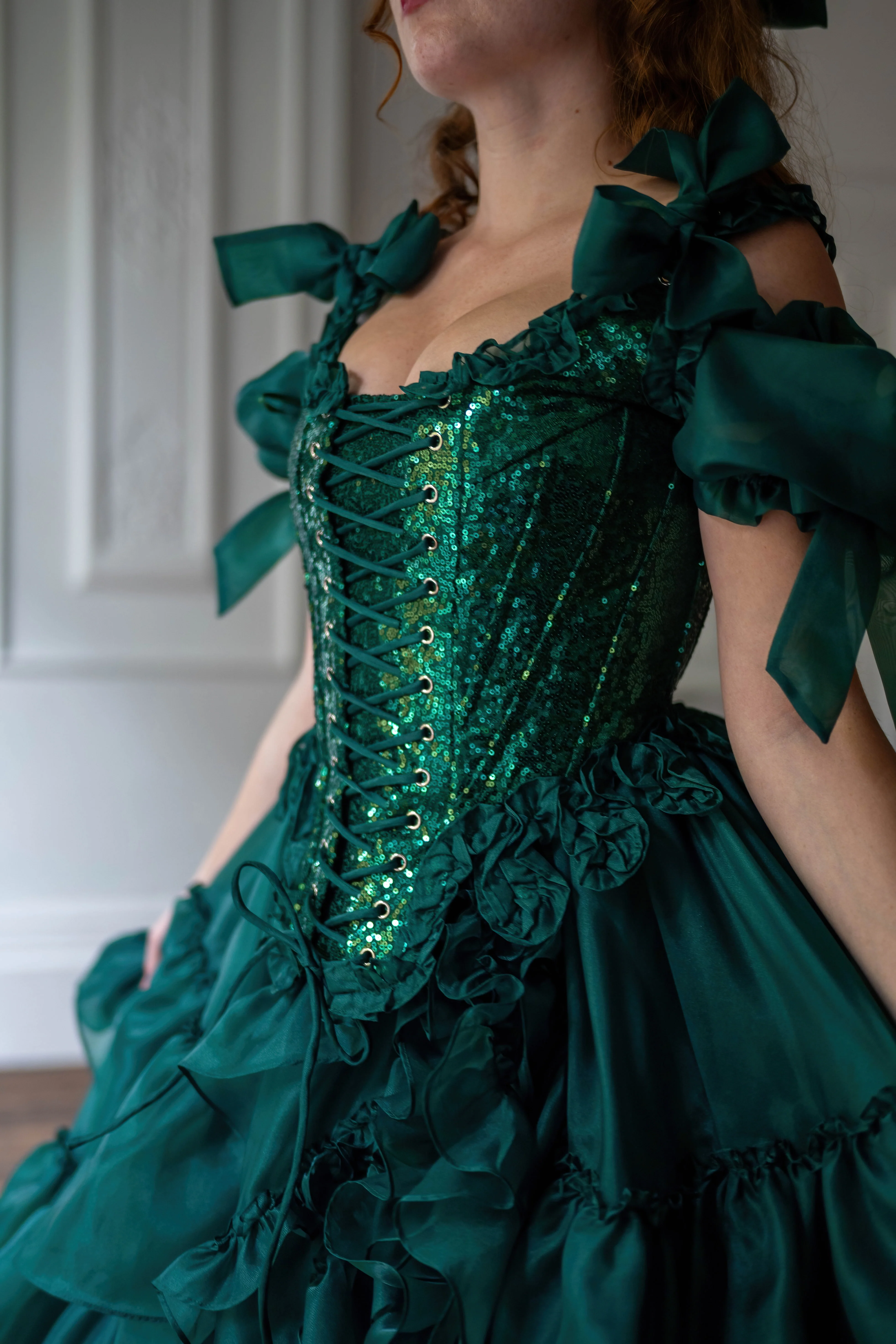 Jade Nocturne Pompadour Corset - Image 11