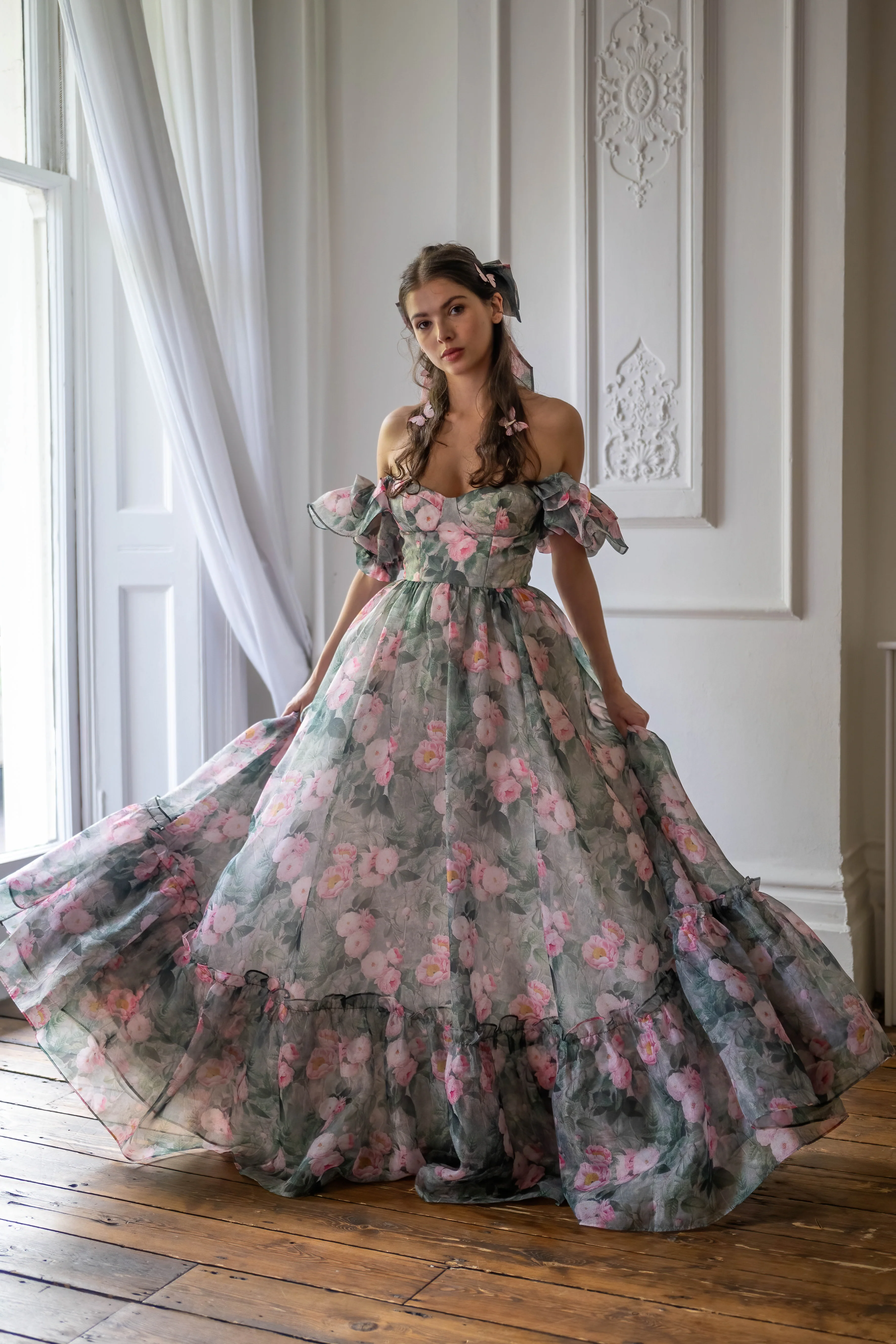 Peony Bouquet Sorority Gown - Image 34